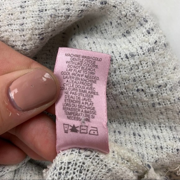 Calypso Womens Sz XS Tunic Top Striped Cream Grey Boho Tassels Fringe Lagenlook - Picture 3 of 10